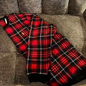 Red, Green, and Navy Plaid Polo Sweatshirt